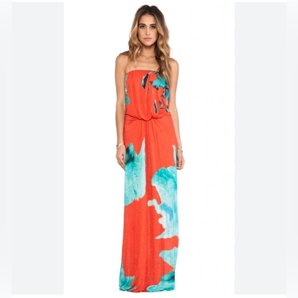 Young fabulous and broke Goutier maxi dress style #56595 Sz M  blue flower NWT